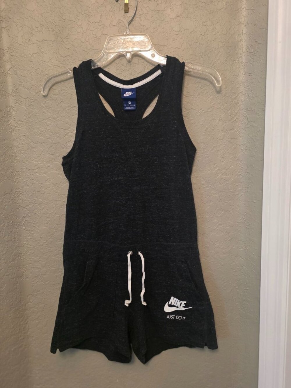 Nike Gym Vintage Black Sail Lightweight Romper size XS - 905160-010 - EUC